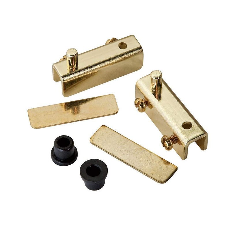 ROCKLER Glass Door Pivot Hinge  Polished Brass Pair - Image 1